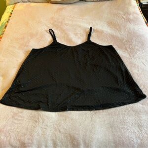 Torrid black mesh shimmer polka dot tank top camisole adjustable straps 2(X)